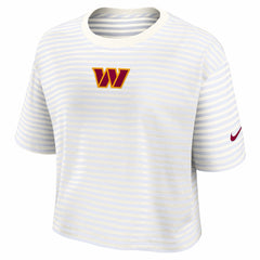 Washington Commanders Women's Striped Cropped T-Shirt Yellow/Cream