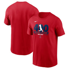 Mike Trout Los Angeles Angels Nike 400 Career Home Runs T-Shirt - Red T-shirts