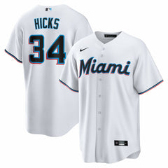 Liam Hicks Miami Marlins Nike Home Replica Jersey - White Jerseys