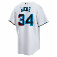 Liam Hicks Miami Marlins Nike Home Replica Jersey - White Jerseys