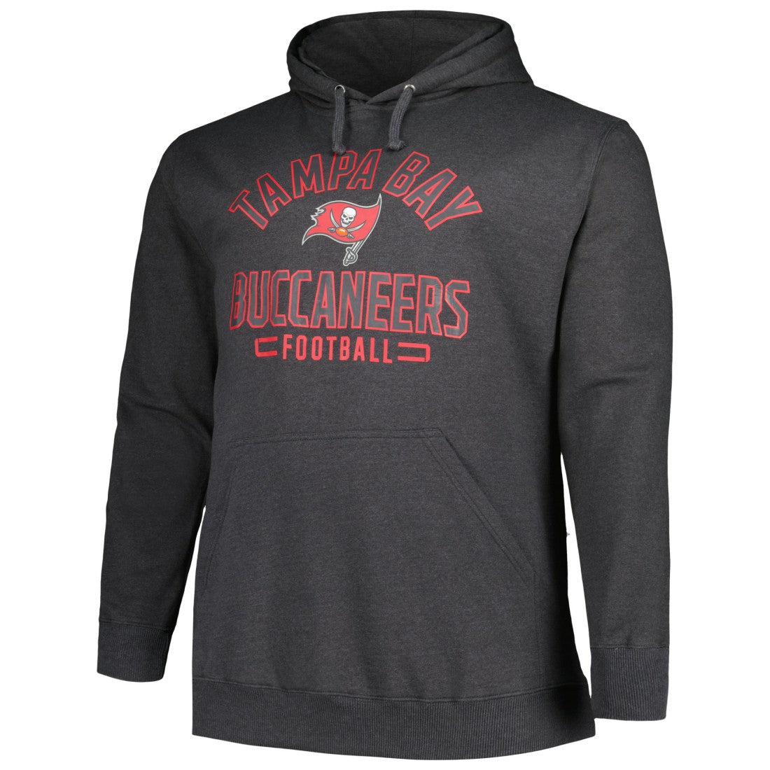 Tampa Bay Buccaneers Big & Tall Pullover Hoodie Heather Charcoal