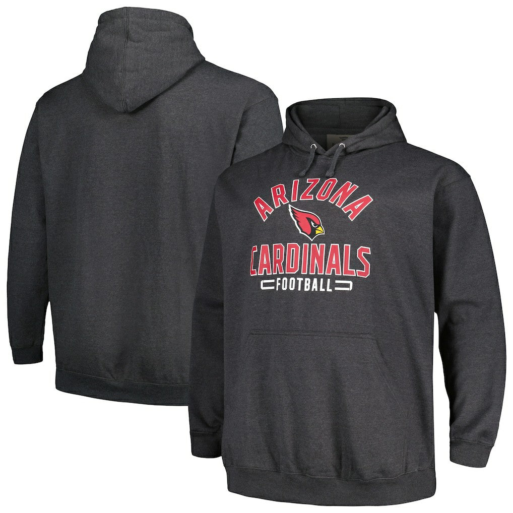 Arizona Cardinals Big & Tall Pullover Hoodie Heather Charcoal