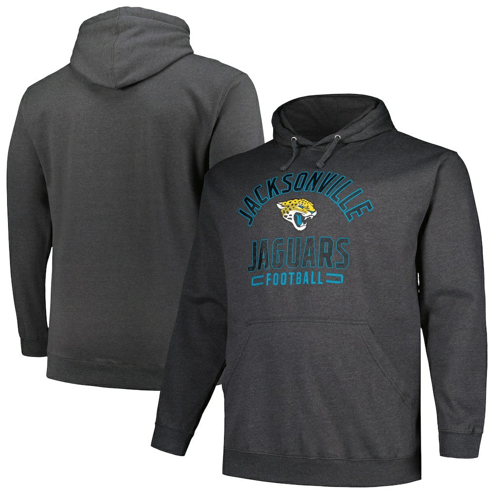 Jacksonville Jaguars Big & Tall Pullover Hoodie Heather Charcoal