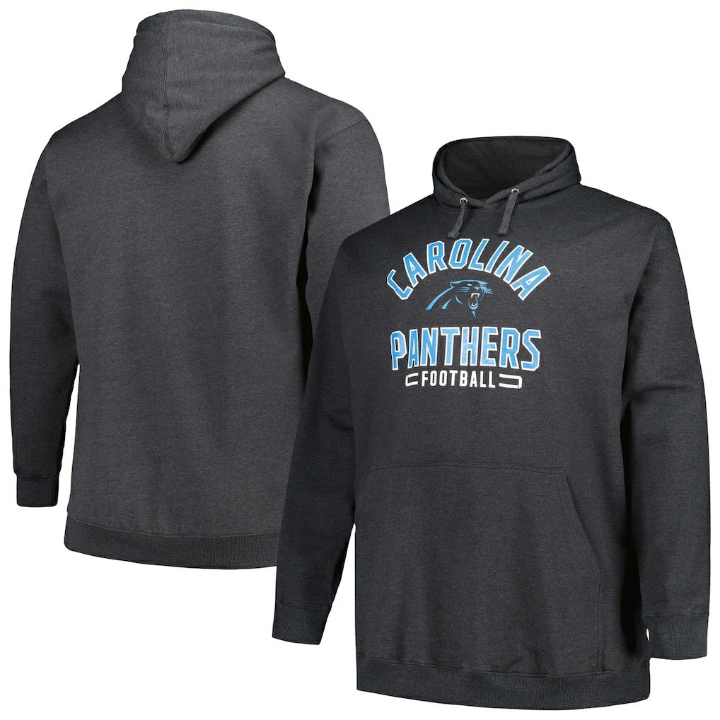 Carolina Panthers Big & Tall Pullover Hoodie Heather Charcoal