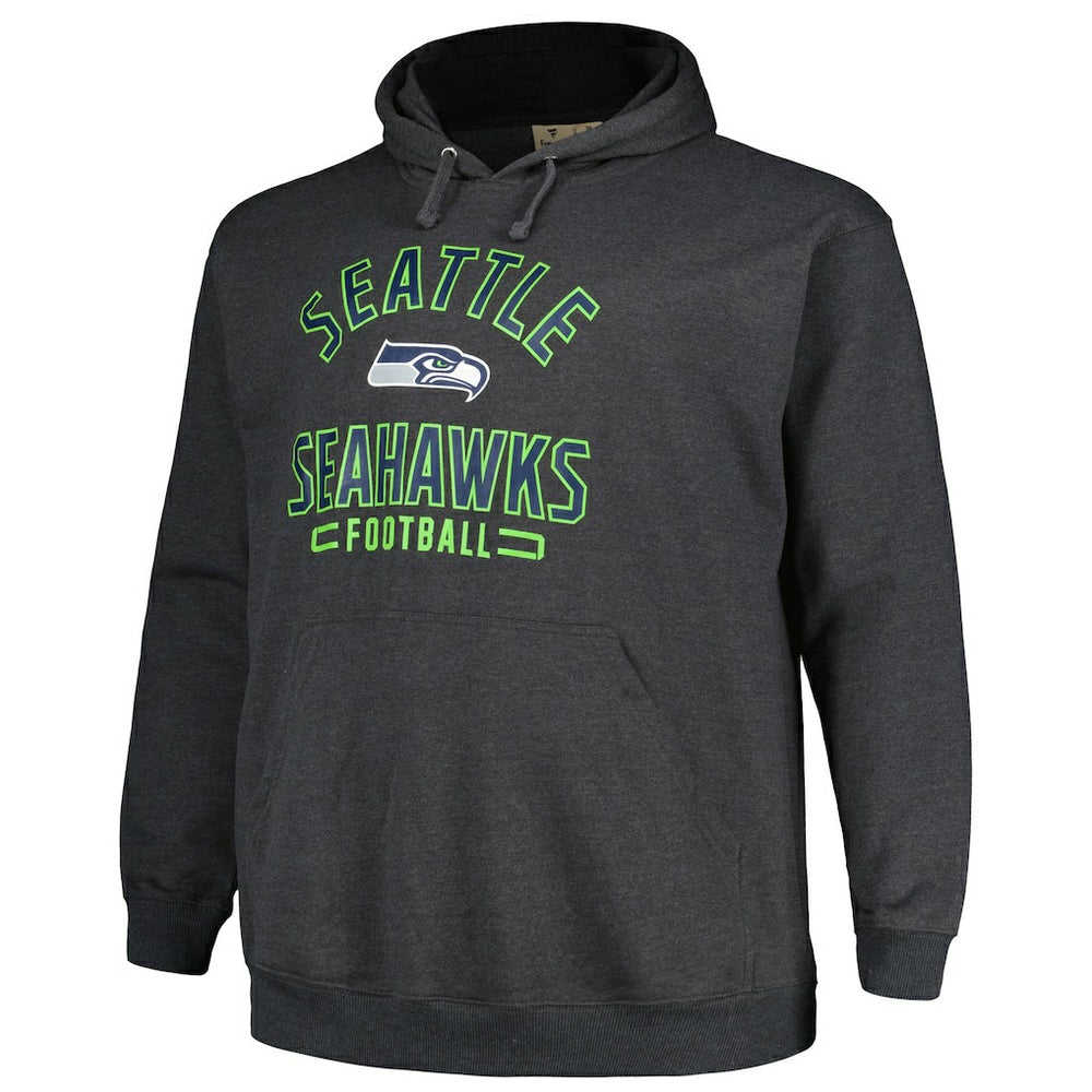 Seattle Seahawks Big & Tall Pullover Hoodie Heather Charcoal