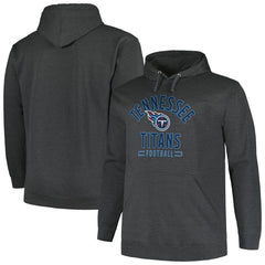 Tennessee Titans Big & Tall Pullover Hoodie Heather Charcoal