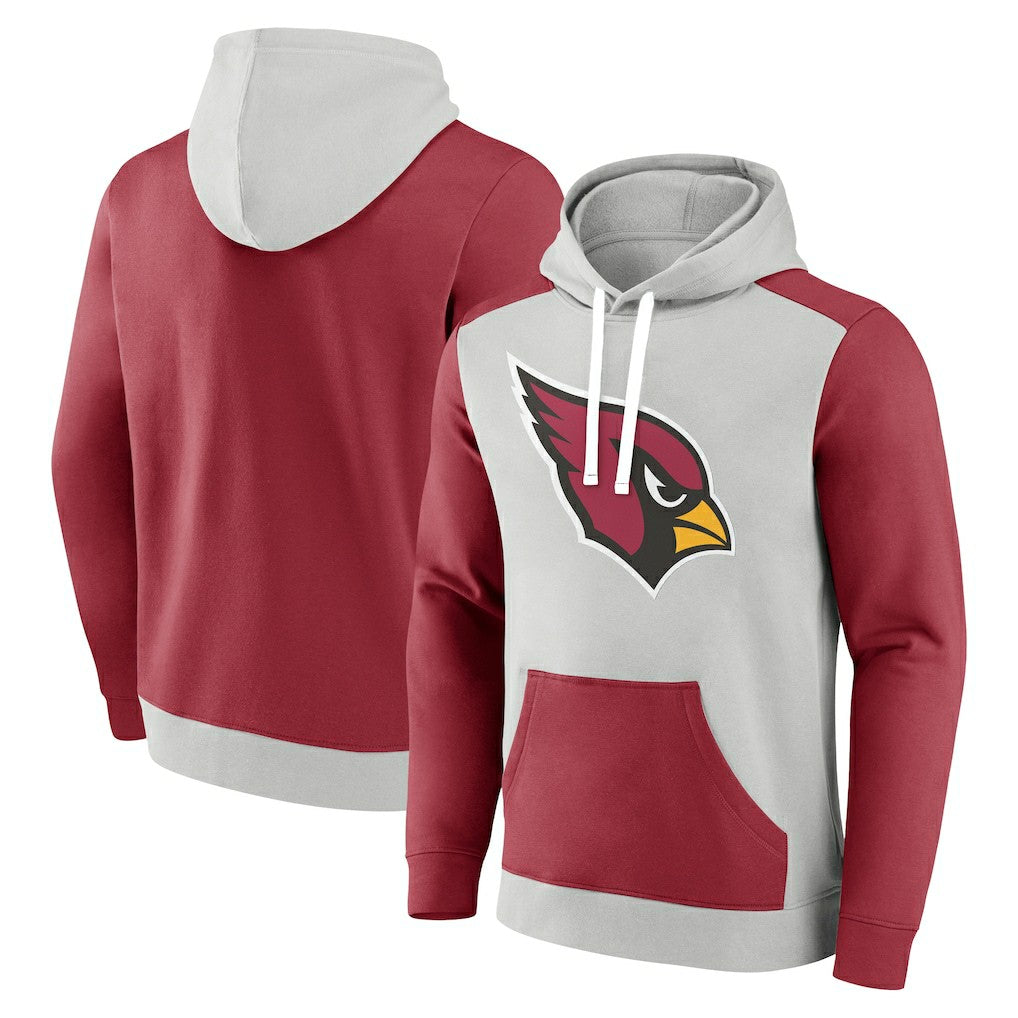 Arizona Cardinals Big & Tall Team Fleece Pullover Hoodie Silver/Cardinal