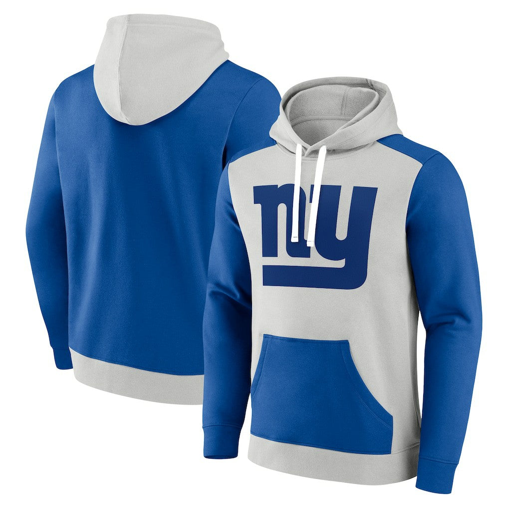 New York Giants Big & Tall Team Fleece Pullover Hoodie Silver/Royal