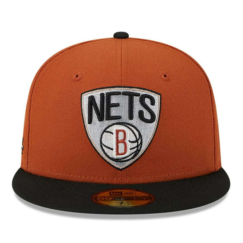 Brooklyn Nets Two-Tone 59FIFTY Fitted Hat Rust/Black