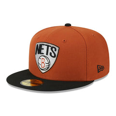 Brooklyn Nets Two-Tone 59FIFTY Fitted Hat Rust/Black