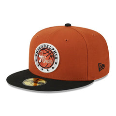 Philadelphia 76ers Two-Tone 59FIFTY Fitted Hat Rust/Black