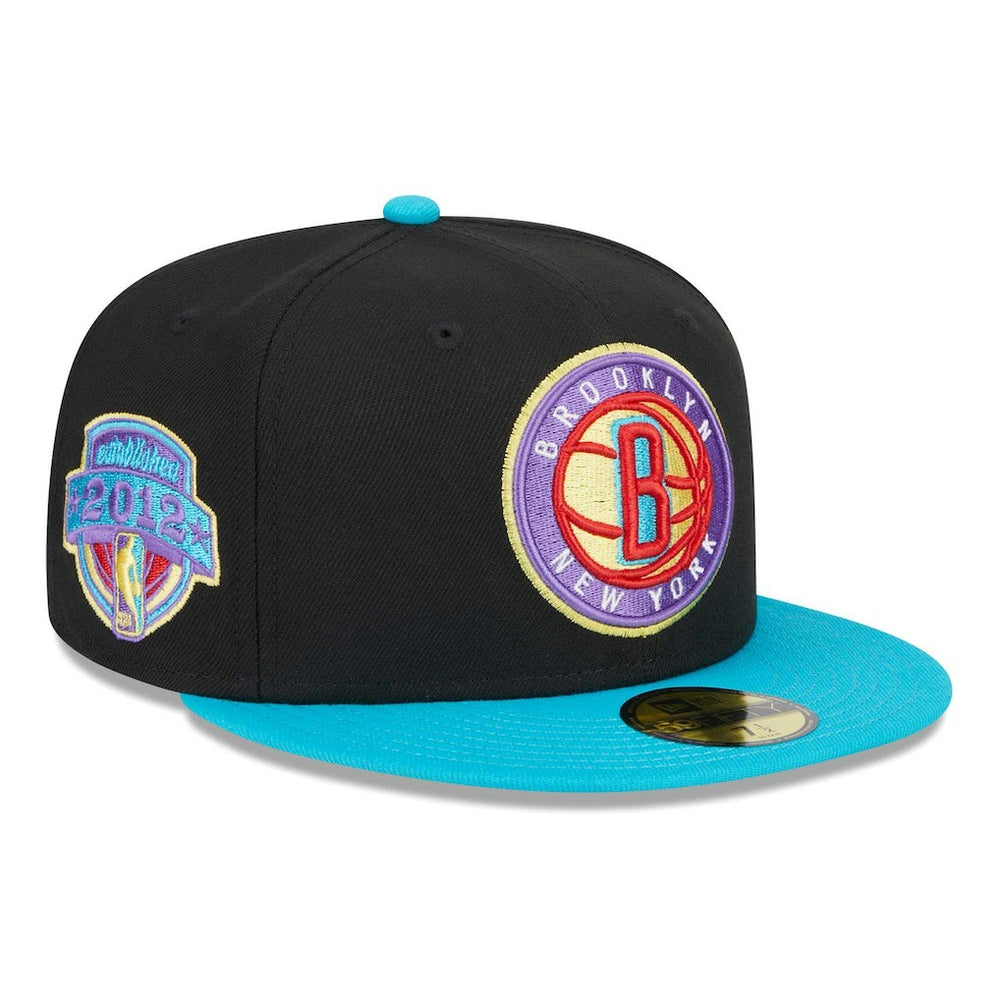 Brooklyn Nets Arcade Scheme 59FIFTY Fitted Hat Black/Turquoise