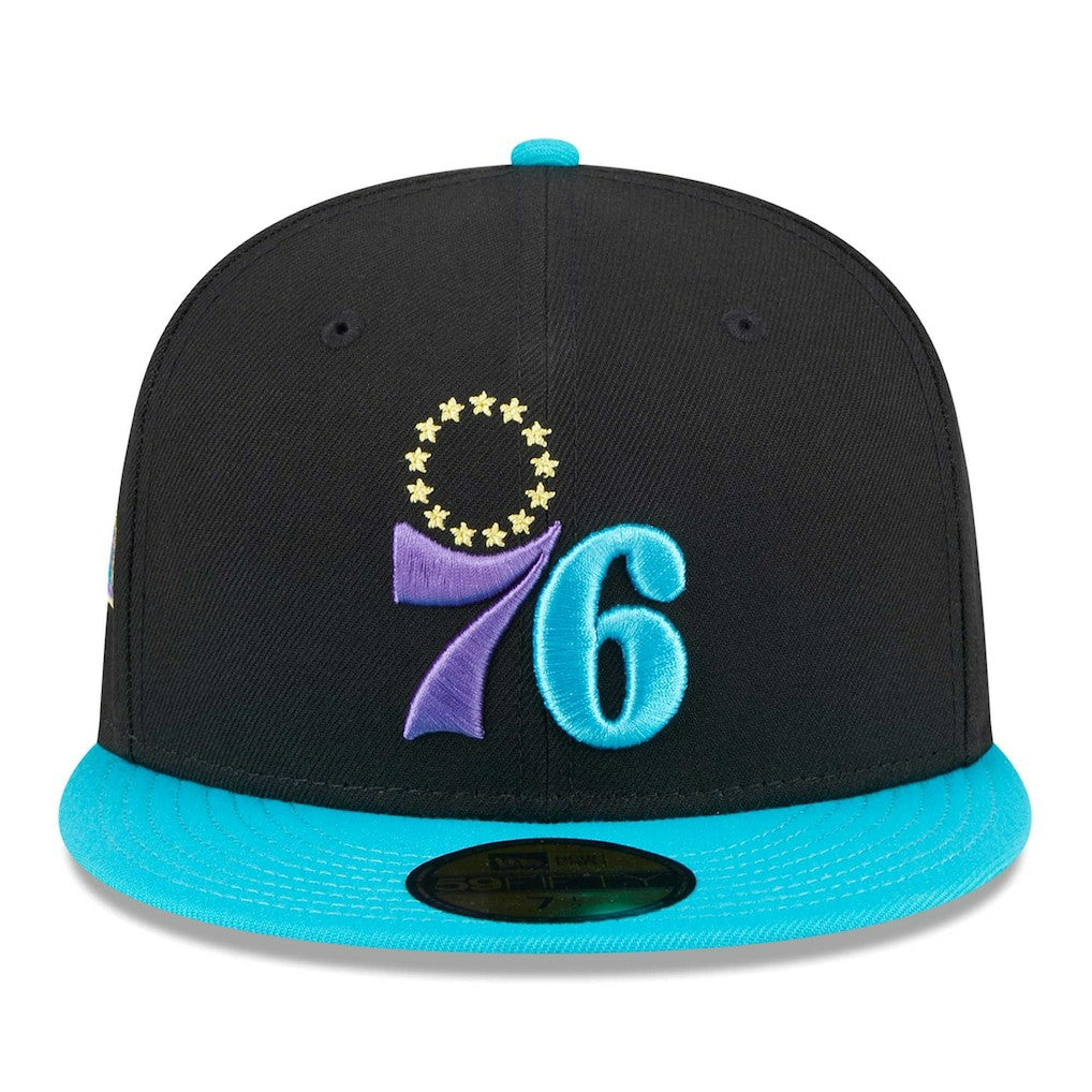 Philadelphia 76ers Arcade Scheme 59FIFTY Fitted Hat Black/Turquoise