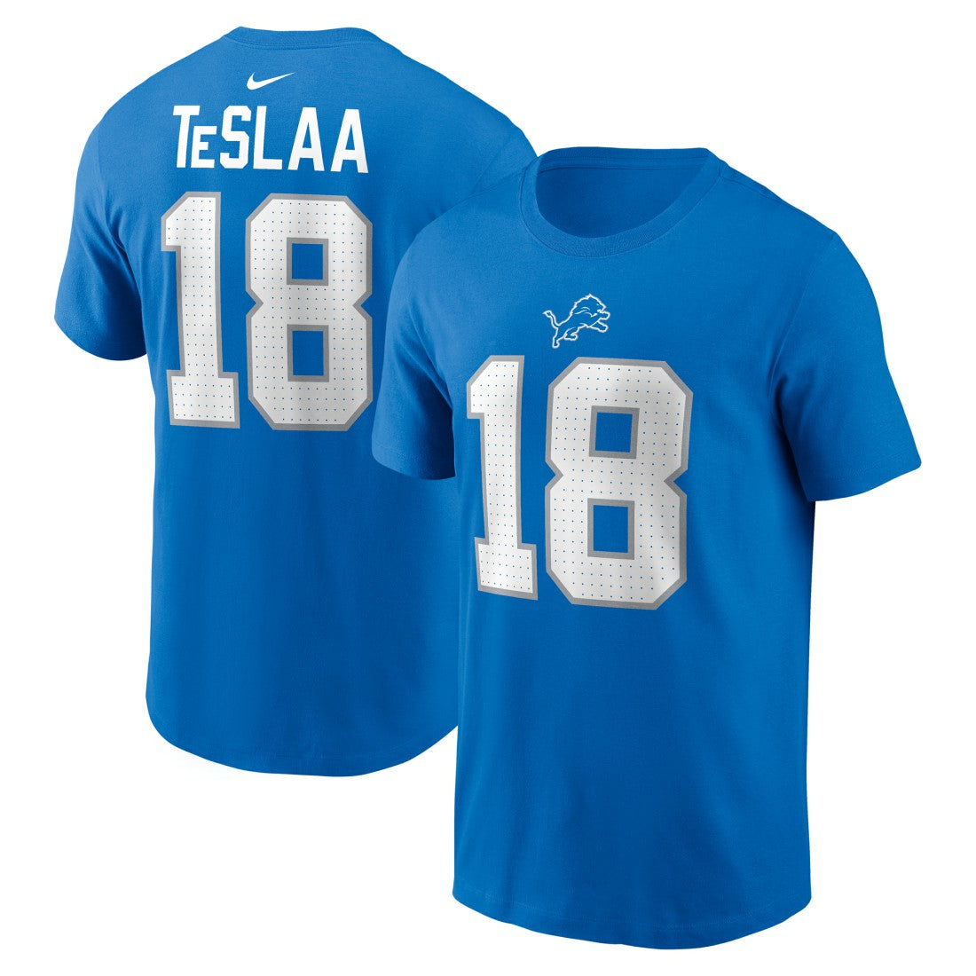 Isaac TeSlaa Detroit Lions Name & Number T-Shirt Blue