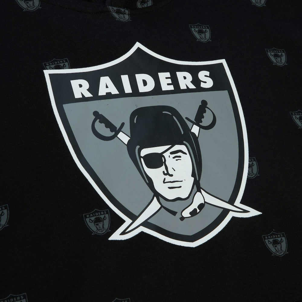 Las Vegas Raiders Allover Print Fleece Pullover Hoodie Black