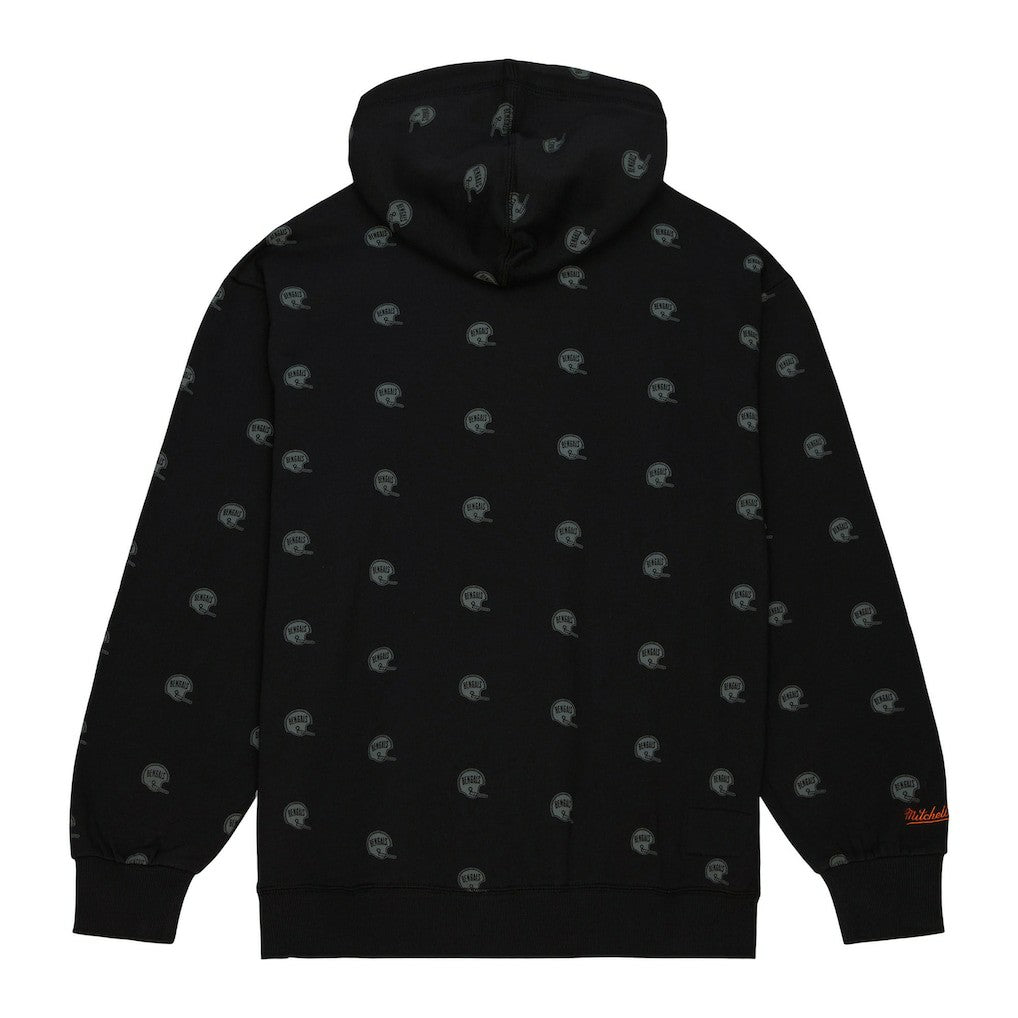 Cincinnati Bengals Allover Print Fleece Pullover Hoodie Black
