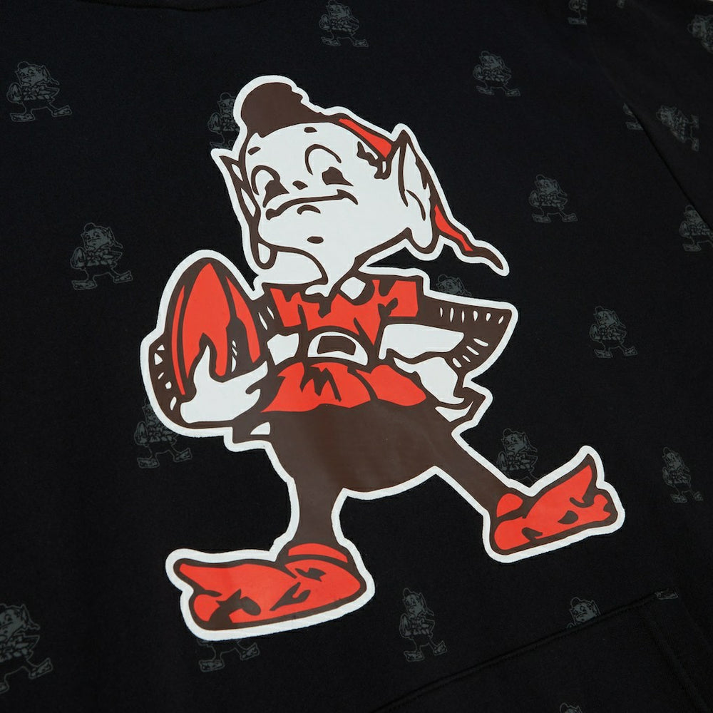 Cleveland Browns Allover Print Fleece Pullover Hoodie Black