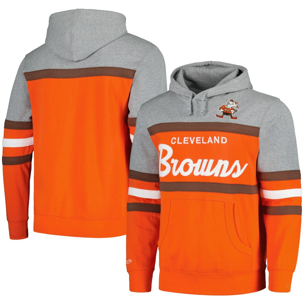 Cleveland Browns Head Coach Pullover Hoodie Orange/Heather Gray