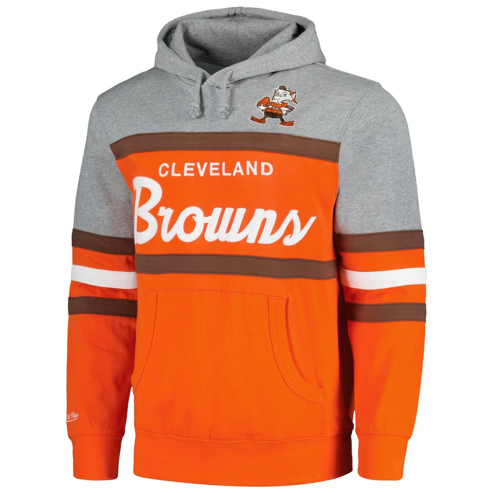 Cleveland Browns Head Coach Pullover Hoodie Orange/Heather Gray