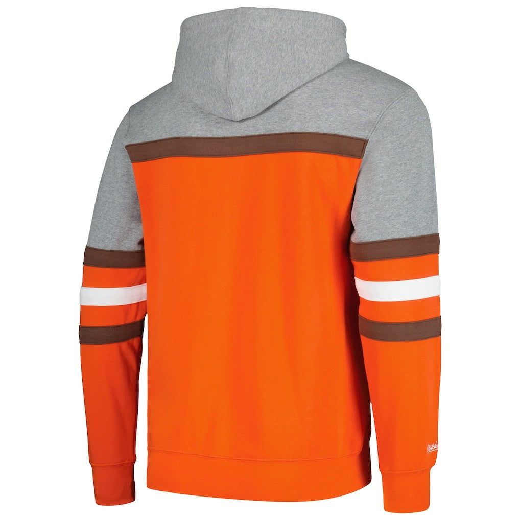 Cleveland Browns Head Coach Pullover Hoodie Orange/Heather Gray
