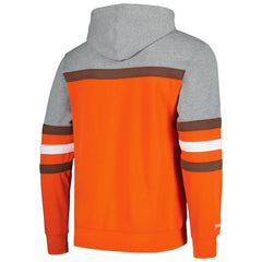 Cleveland Browns Head Coach Pullover Hoodie Orange/Heather Gray