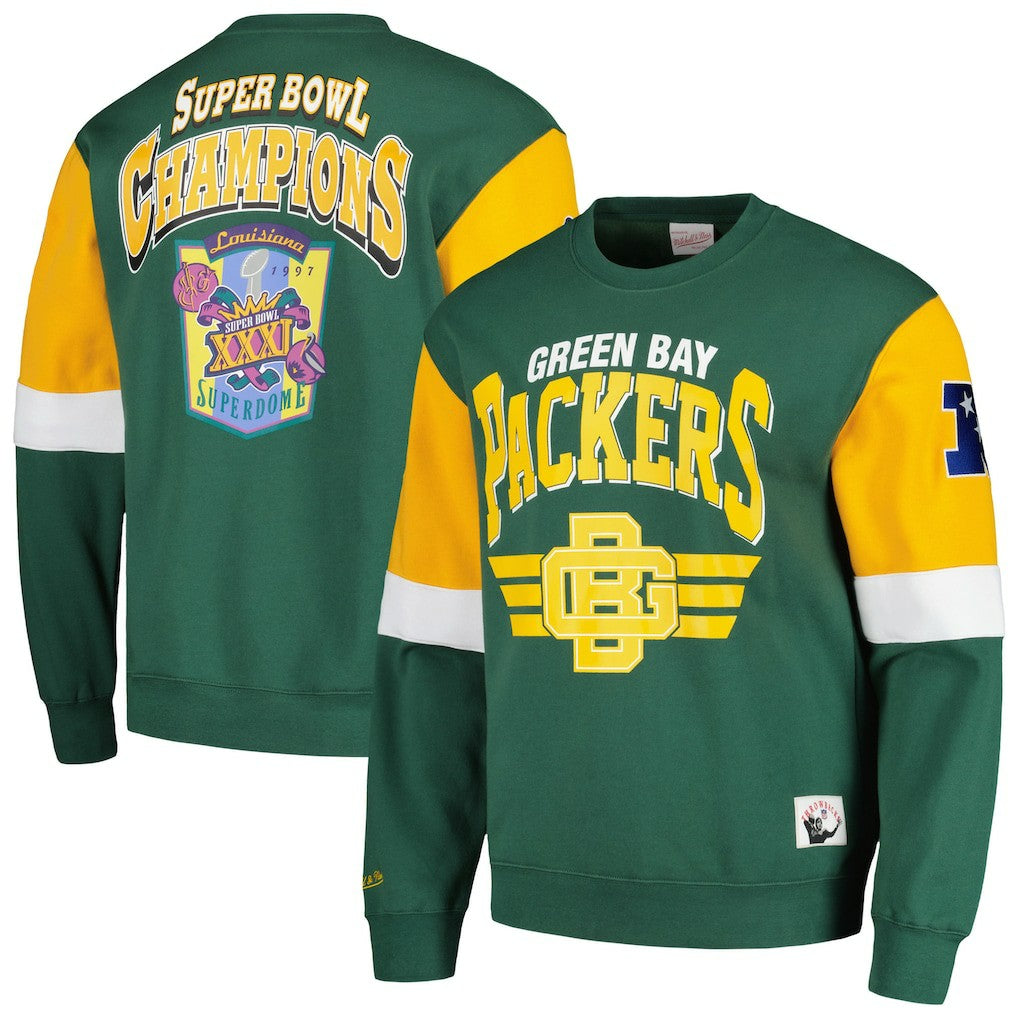 Green Bay Packers Gridiron Classics Allover 3.0 Pullover Sweatshirt Green