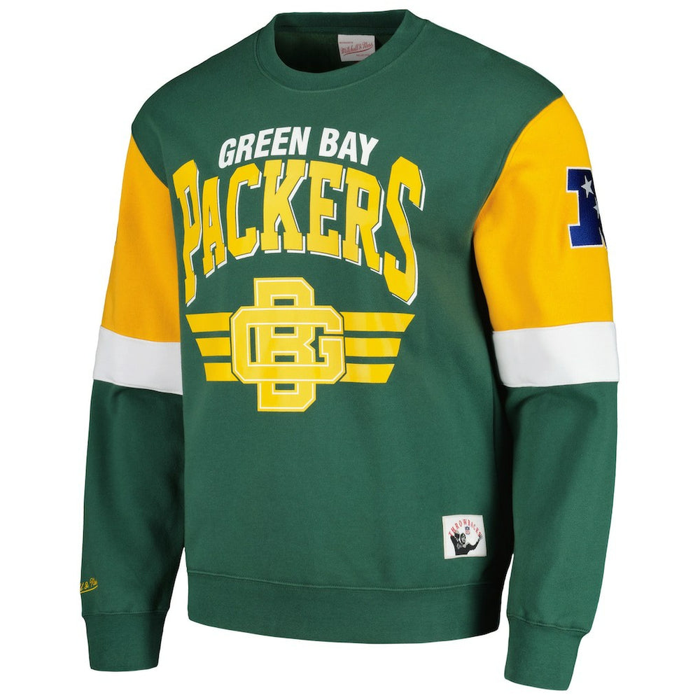 Green Bay Packers Gridiron Classics Allover 3.0 Pullover Sweatshirt Green