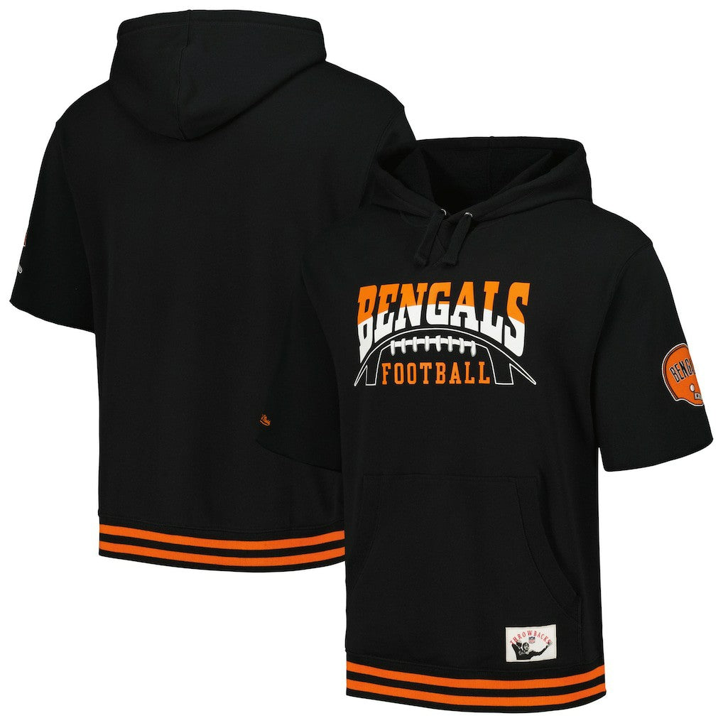 Cincinnati Bengals Pre-Game Short Sleeve Pullover Hoodie Black