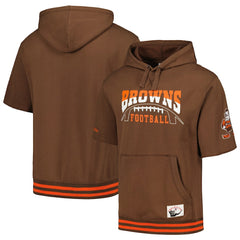 Cleveland Browns Pre-Game Short Sleeve Pullover Hoodie Brown