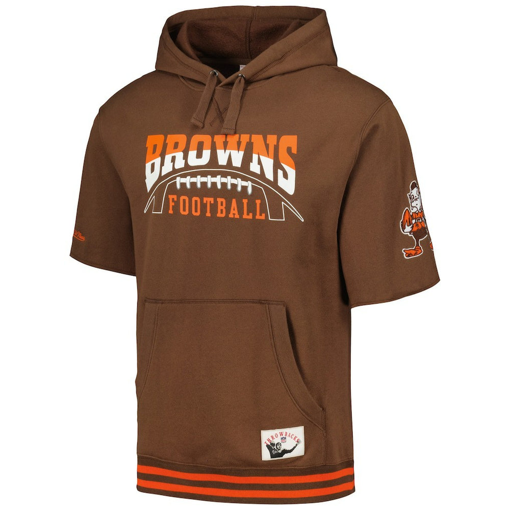 Cleveland Browns Pre-Game Short Sleeve Pullover Hoodie Brown