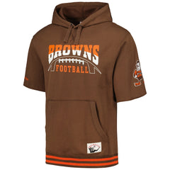 Cleveland Browns Pre-Game Short Sleeve Pullover Hoodie Brown