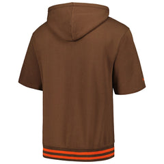 Cleveland Browns Pre-Game Short Sleeve Pullover Hoodie Brown