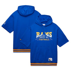 Los Angeles Rams Pre-Game Short Sleeve Pullover Hoodie Royal