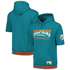 Miami Dolphins Pre-Game Short Sleeve Pullover Hoodie Aqua