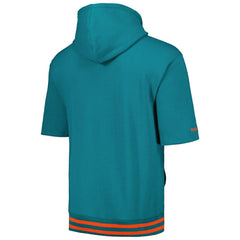 Miami Dolphins Pre-Game Short Sleeve Pullover Hoodie Aqua