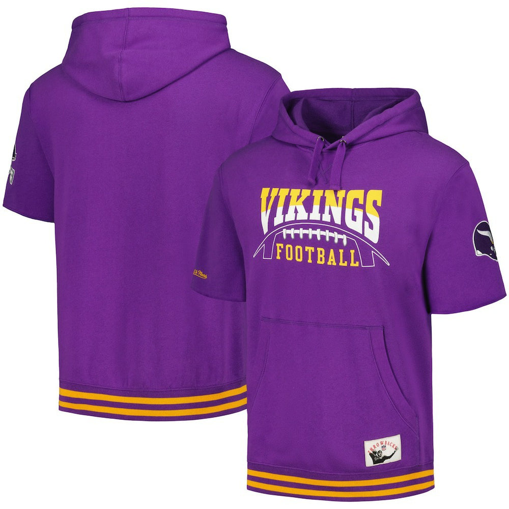 Minnesota Vikings Pre-Game Short Sleeve Pullover Hoodie Purple