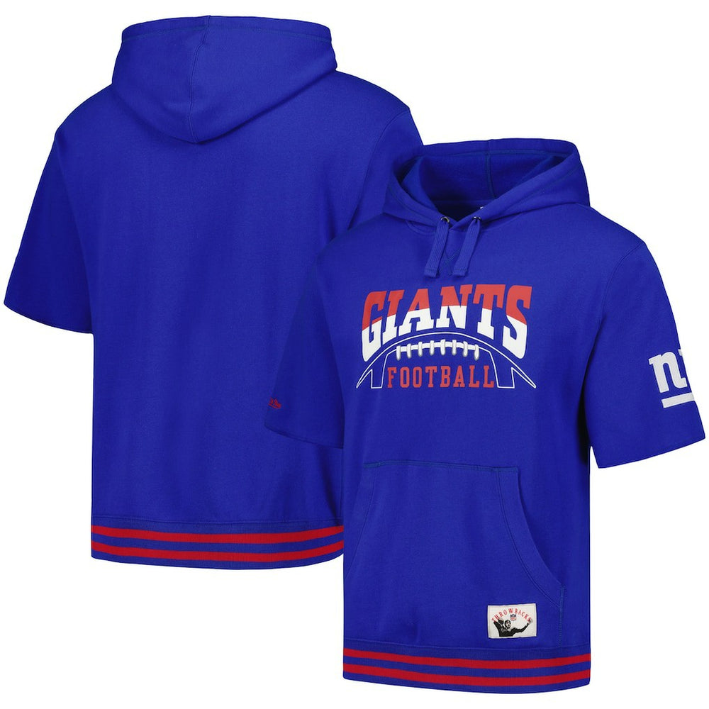 New York Giants Pre-Game Short Sleeve Pullover Hoodie Royal