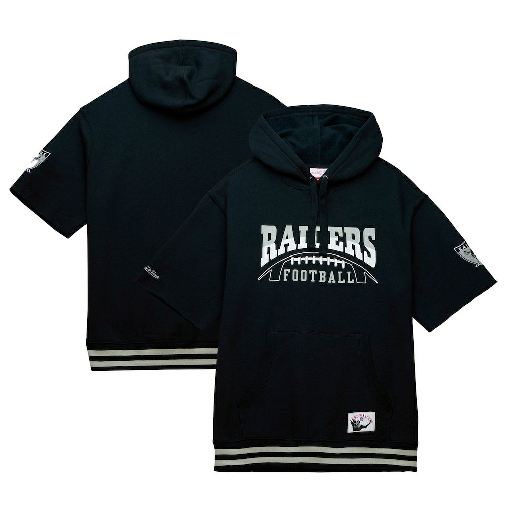 Las Vegas Raiders Pre-Game Short Sleeve Pullover Hoodie Black