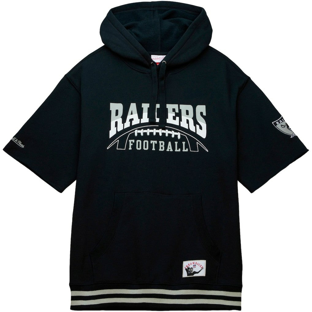 Las Vegas Raiders Pre-Game Short Sleeve Pullover Hoodie Black