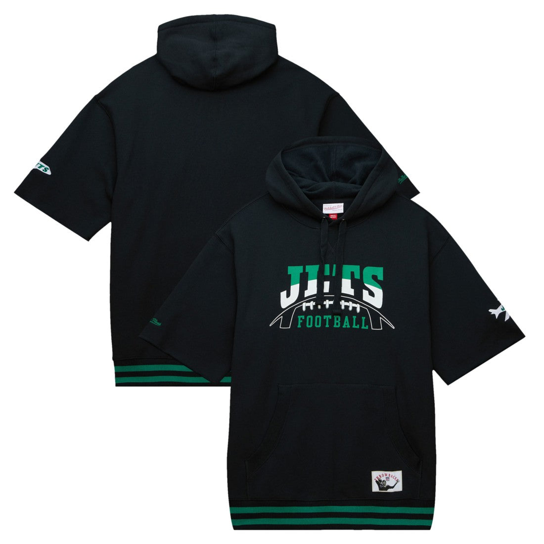 New York Jets Pre-Game Short Sleeve Pullover Hoodie Black