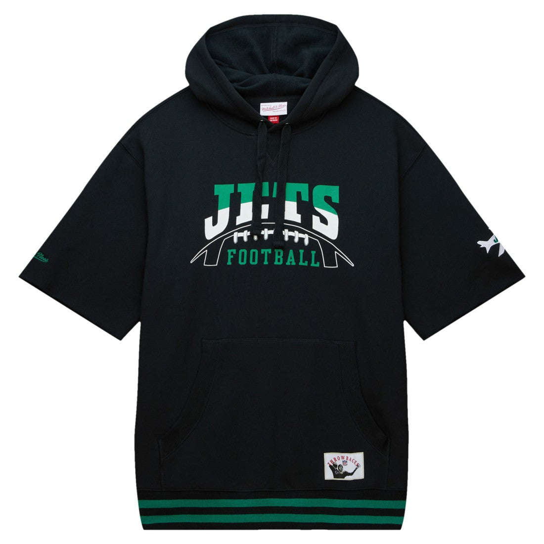 New York Jets Pre-Game Short Sleeve Pullover Hoodie Black