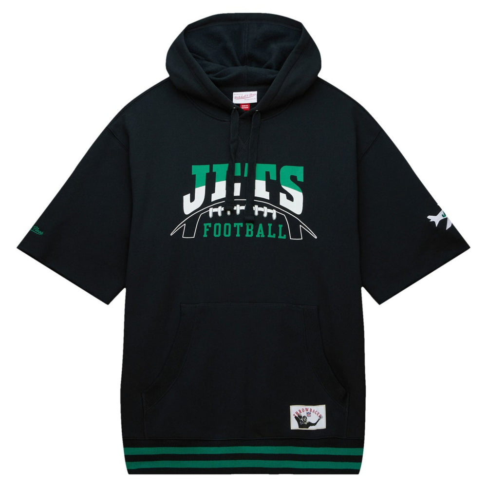 New York Jets Pre-Game Short Sleeve Pullover Hoodie Black