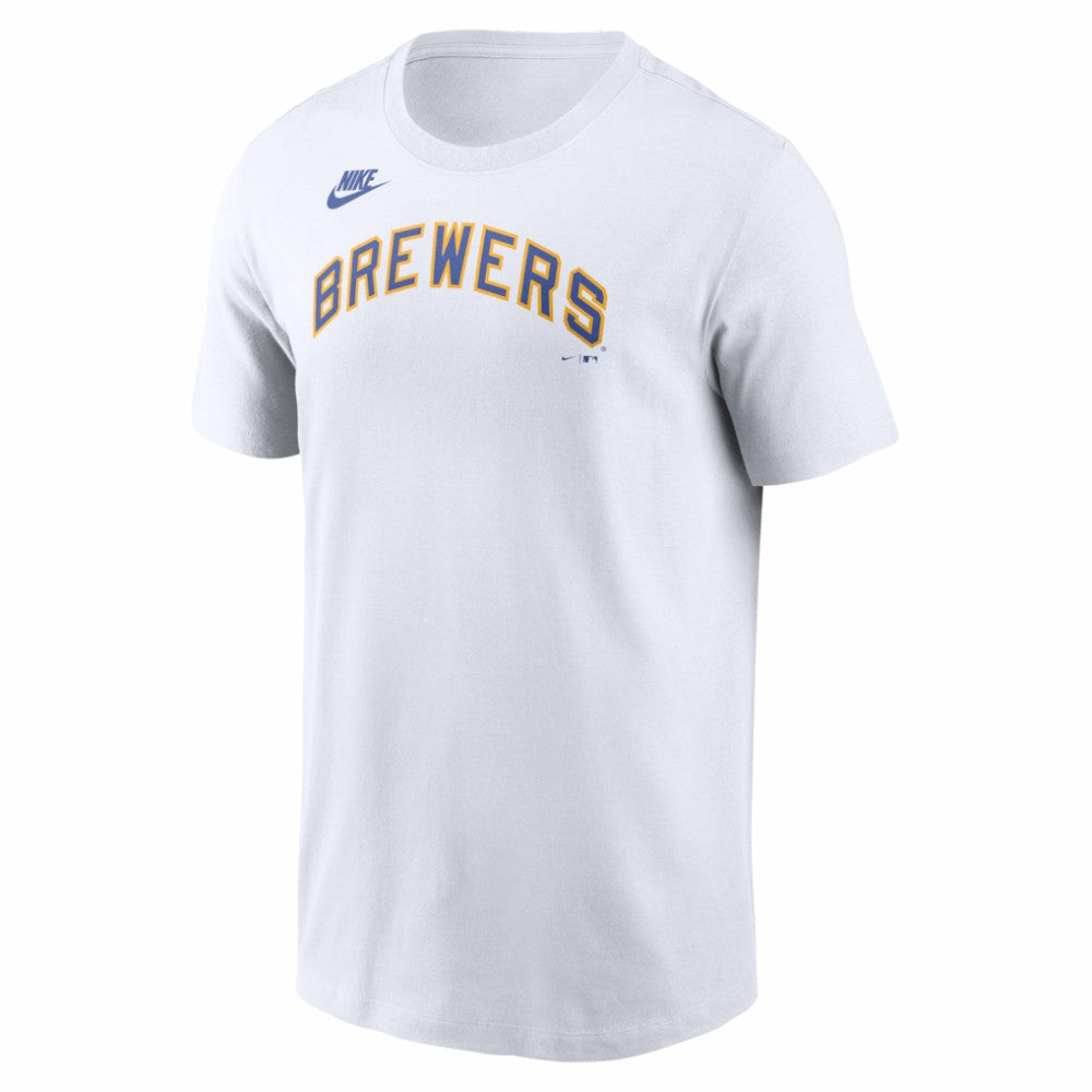 Milwaukee Brewers Nike Cooperstown Collection Wordmark T-Shirt - White T-shirts