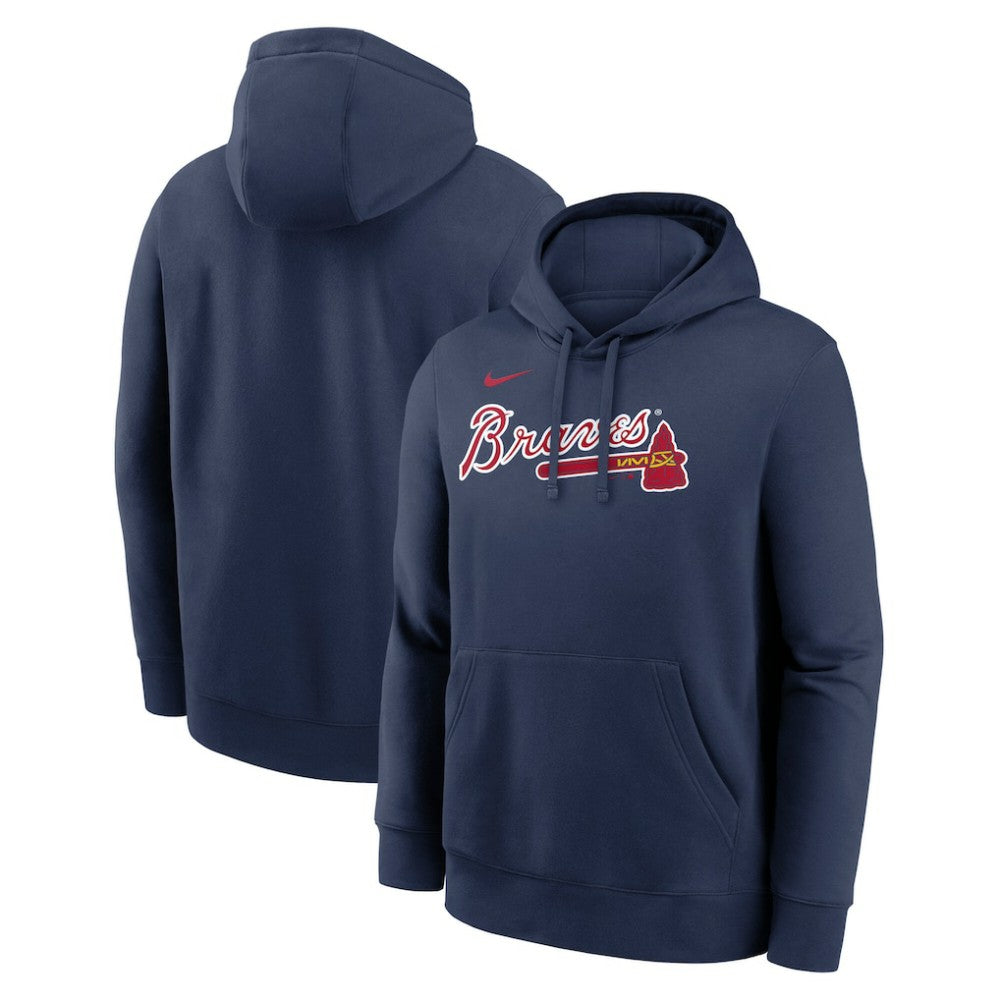 Atlanta Braves Nike Dri-Fit Club Hoodie - Navy Hoodies