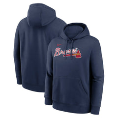 Atlanta Braves Nike Dri-Fit Club Hoodie - Navy Hoodies