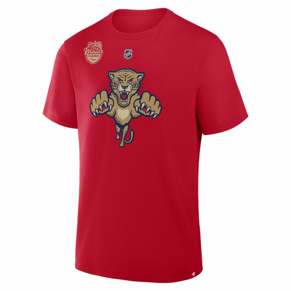 NHL Brad Marchand Florida Panthers Fanatics 2026 NHL Winter Classic Authentic Stack Name & Number T-Shirt - Red