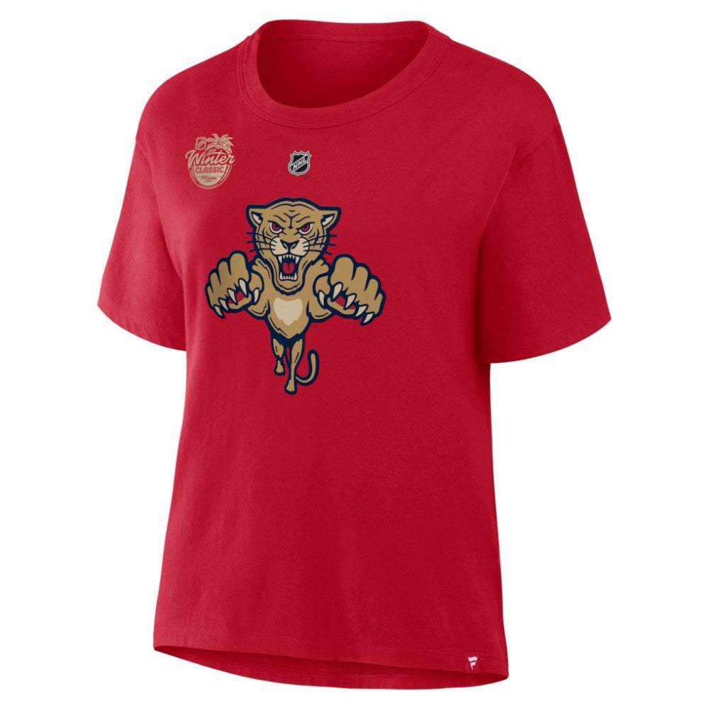 NHL Brad Marchand Florida Panthers Fanatics Women's 2026 NHL Winter Classic Authentic Stack Name & Number T-Shirt - Red