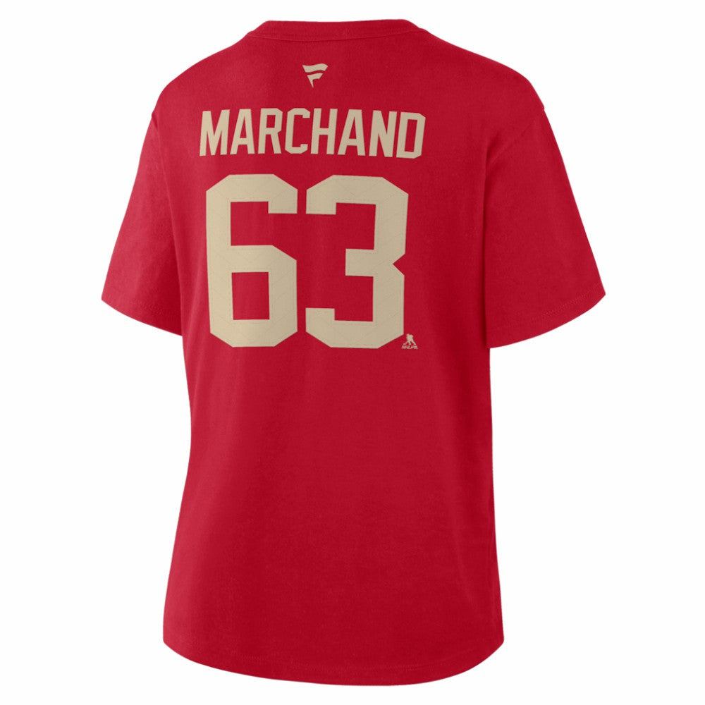 NHL Brad Marchand Florida Panthers Fanatics Women's 2026 NHL Winter Classic Authentic Stack Name & Number T-Shirt - Red
