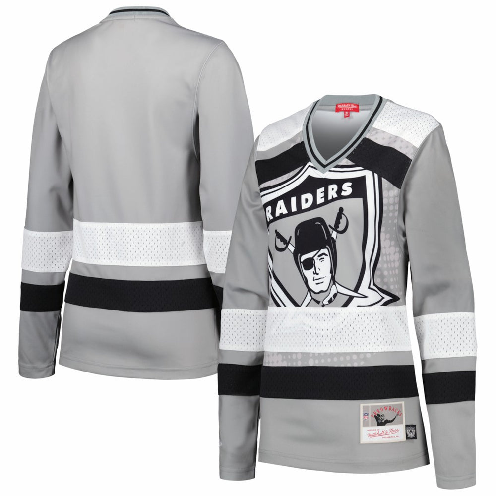 Las Vegas Raiders Women's Big Face 7.0 Long Sleeve Jersey T-Shirt Silver