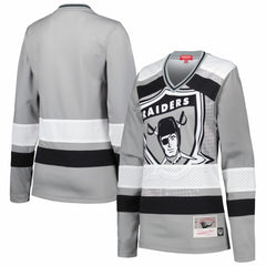 Las Vegas Raiders Women's Big Face 7.0 Long Sleeve Jersey T-Shirt Silver
